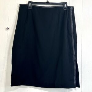 RENA ROWAN Essential Formal Black Wool On the Knee Skirt Size 16.